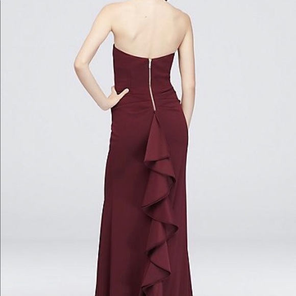 Burgendy Betsy and Adam slit dress - Picture 3 of 5